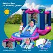 Kids 3-in-1 Inflatable Space-themed Bounce House with Jumping Area & Slide (without Blower)