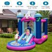 Kids 3-in-1 Inflatable Space-themed Bounce House with Jumping Area & Slide (without Blower)