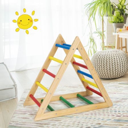 Wooden Colorful Climbing Triangle Ladder for Kid's Room/Living Room