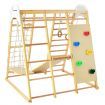 8-in-1 Wooden Jungle Gym Playset with Monkey Bars & Climbing Ladder