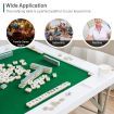 Folding Mahjong Table with 4 Cup Holders & 4 Chip Grooves for Activities