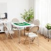 Folding Mahjong Table with 4 Cup Holders & 4 Chip Grooves for Activities