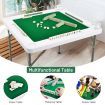 Folding Mahjong Table with 4 Cup Holders & 4 Chip Grooves for Activities