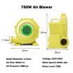 750W Commercial Air Blower Pump Fan for Inflatable Bounce House