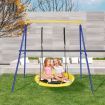 Extra Large A-Frame Steel Swing Stand with Ground Stakes for Indoor and Outdoor