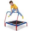 Square Toddler Trampoline with Foam Covered Handle for Kids of 3-7