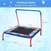 Square Toddler Trampoline with Foam Covered Handle for Kids of 3-7