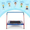 Square Toddler Trampoline with Foam Covered Handle for Kids of 3-7