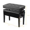 Height-adjustable Piano Bench with Double Seat for 2 People