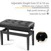 Height-adjustable Piano Bench with Double Seat for 2 People