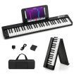 61-Key Folding Piano Keyboard with Full Size Keys & Music Stand