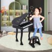 37 Keys Kids Portable Piano Keyboard with Stool and Microphone