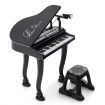 37 Keys Kids Portable Piano Keyboard with Stool and Microphone