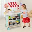 Kids Wooden Ice Cream Cart with Chalkboard & Storage