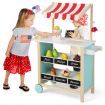 Kids Wooden Ice Cream Cart with Chalkboard & Storage