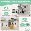 2-Piece Kids Kitchen Playset with 7 Cooking Accessories for Kids