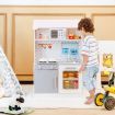 2 in 1 Wooden Doll House and Play Kitchen with Accessories