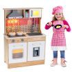 Wooden Kids Kitchen Set with Pots & Utensils & Range Hood