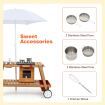 Outdoor Cooking Set Pretend Trolley wIth Removable Umbrella