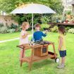 Outdoor Cooking Set Pretend Trolley wIth Removable Umbrella