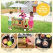 Outdoor Cooking Set Pretend Trolley wIth Removable Umbrella