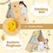 2-in-1 Kids Play Tent with Wooden Climbing Triangle