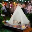 5-Side Lace Teepee Tent with Colorful Light Strings for Children & Adults