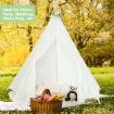 5-Side Lace Teepee Tent with Colorful Light Strings for Children & Adults