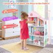 Wooden Pretend Play Doll House with Fully-Furnished Design