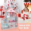 Wooden Pretend Play Doll House with Fully-Furnished Design