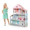 Wooden Pretend Play Doll House with Fully-Furnished Design