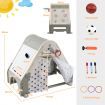 Kid's Triangle Climber with Tent Cover & White Board & Basketball Hoop & Soccer Gate