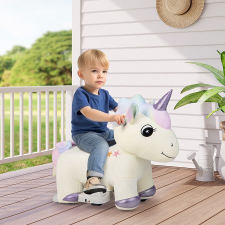 Electric Animal Ride On Toy with Anti-slip Handlebars & Foot Pedal
