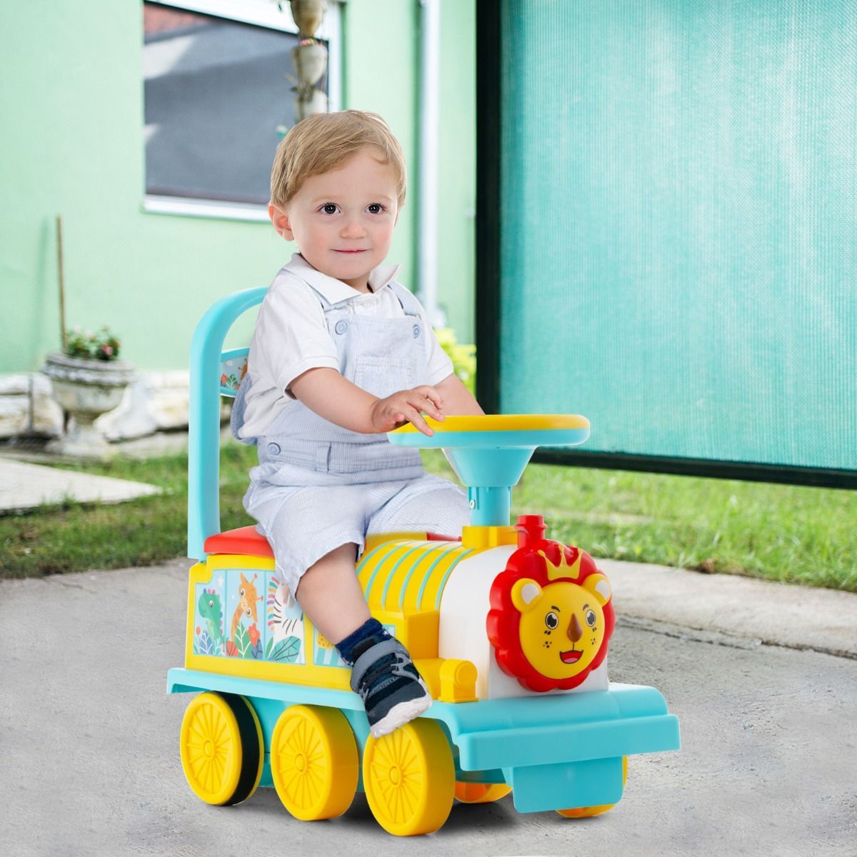 6V Electric Kids Ride On Train Toy with Track & 6 Wheels