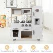 Wooden Pretend Cooking Food Playset with Water Dispenser for Kids