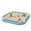 Kids Wooden Sandbox with 4 Corner Seats for Kids Aged 3+