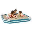 Kids Wooden Sandbox with 4 Corner Seats for Kids Aged 3+