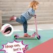 Foldable Lightweight Scooter with Adjustable Height Handlebar and LED Light for Kids