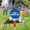 3-in-1 Outdoor Swing Set with Ground Stakes for Garden/Backyard/Park