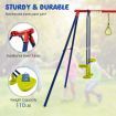 3-in-1 Outdoor Swing Set with Ground Stakes for Garden/Backyard/Park