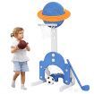 3 in 1 Adjustable Kids Basketball Hoop Set with Balls and Golf Set