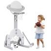 3 in 1 Adjustable Kids Basketball Hoop Set with Balls and Golf Set