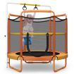 152cm Kids 3-in-1 Game Trampoline Seamless with Enclosure Net