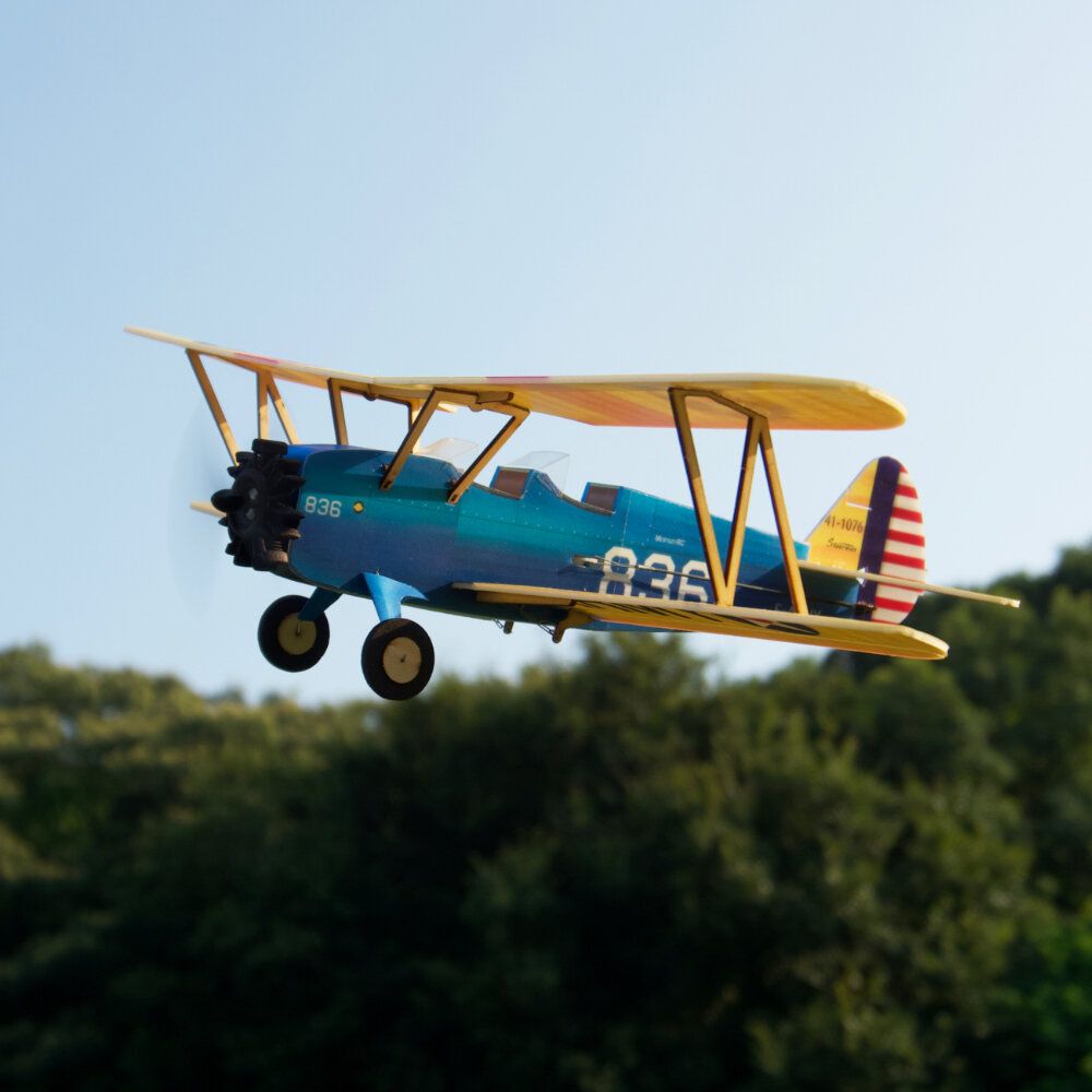 MinimumRC PT-17 Stearman Micro Scale 360mm Wingspan KT Foam RC Airplane Biplane KIT+MotorKIT+Motor