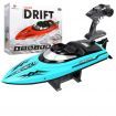 2.4G 4CH RC Boat High Speed LED Light Speedboat Waterproof 20km/h Electric Racing Vehicles Lakes Pools Remote Control Blue