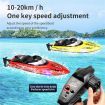 2.4G 4CH RC Boat High Speed LED Light Speedboat Waterproof 20km/h Electric Racing Vehicles Lakes Pools Remote Control Blue