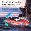 2.4G 4CH RC Boat High Speed LED Light Speedboat Waterproof 20km/h Electric Racing Vehicles Lakes Pools Remote Control Blue