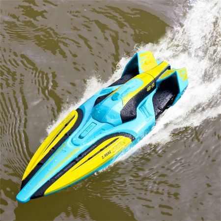4DRC S1 2.4G 4CH RC Boat Fast High Speed Water Model Remote Control Toys RTR Pools Lakes Racing Kids Children GiftTwo BatteryGrey