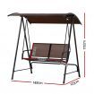 Gardeon Outdoor Swing Chair Garden Bench Furniture Canopy 2 Seater Brown