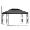 Instahut Gazebo 4x3m Marquee Outdoor Wedding Party Event Tent Home Iron Art Shade Grey